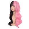 MapofBeauty 24 Inch/60cm Multicolor Flat Bangs Long Curly Fashion Cosplay