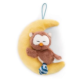 NICI 47875 Oscar Owl Pendant 9 cm and Moon with Loop Brown