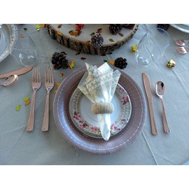 Plastic Cutlery Silverware Extra Heavyweight Disposable Flatware, Full Size Cutlery Combo, 32 Forks, 32 Knifes, 32 Spoons, Value Pack 96 Count