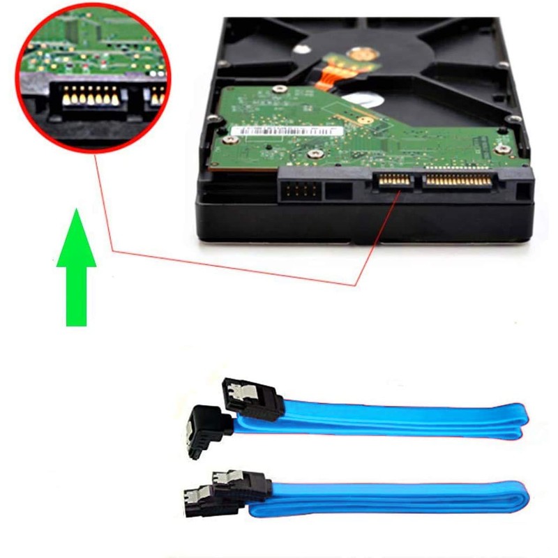 SATA 3 Cable, Serial Cable, Set of 4 (Straight +