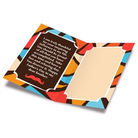 Prime Greetings Father's Day Card For Brother, Made in America, Eco-Friendly, Thick Card Stock with Premium Envelope 5in x 7.75in, Packaged in Protective Mailer