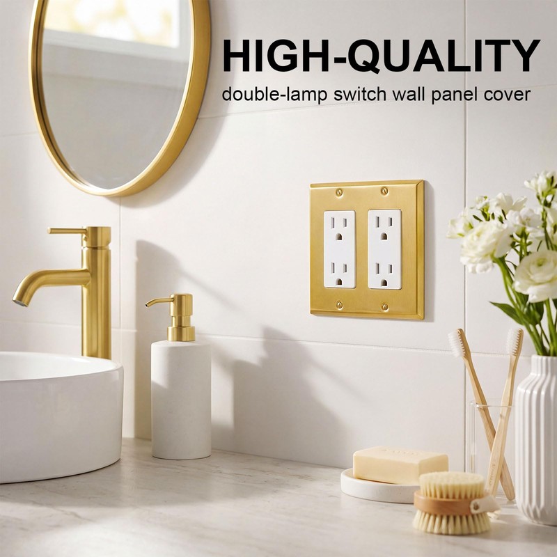 Zonon 4 Pack Gold Outlet Covers 4.6" x 4.6", Double