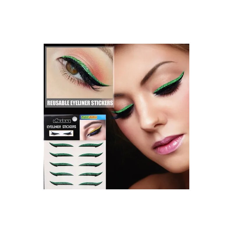 40 Pares Delineador Ojos De Colores Brillo Eyeliner Stickers