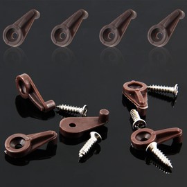 Qjaiune 20 Pack Glass Window Clips Brown Retainer Clips, Glass Door Holder Cabinet Panel Bracket Screen Fixing Clips, Glass Door Retainer Kit Mirror Hanging Hardware for Vanity Mirror Window Screen