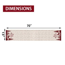 Waterclor Buffalo Plaid Christmas Trees Reindeer Table Runner, Seasonal Winter Xmas Deer Holiday Kitchen Dining Table Decoration for Indoor Outdoor Home Party Decor 13 x 70 Inch