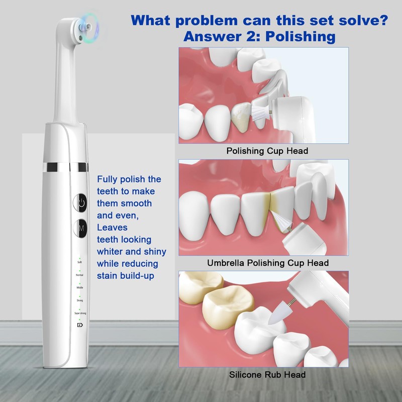 Tooth Polisher,Teeth Polishing Kit for Daily Cleaning,Polishing Then Whitening of