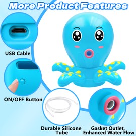 Infowush Octopus Water Table Pump, Battery Powered Water Pump for Water Table 3 Hours Non-Stop Fun Summer Outdoor Sand/Water Table Toys Outside Water Play Table Accessories for Toddlers Kids (Blue)