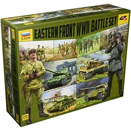Zvezda 530005203 1:72 WWII Battle Set East Front, Model Kit, Plastic Kit, Assembly Kit, Detailed Replica, Multicoloured, One Size