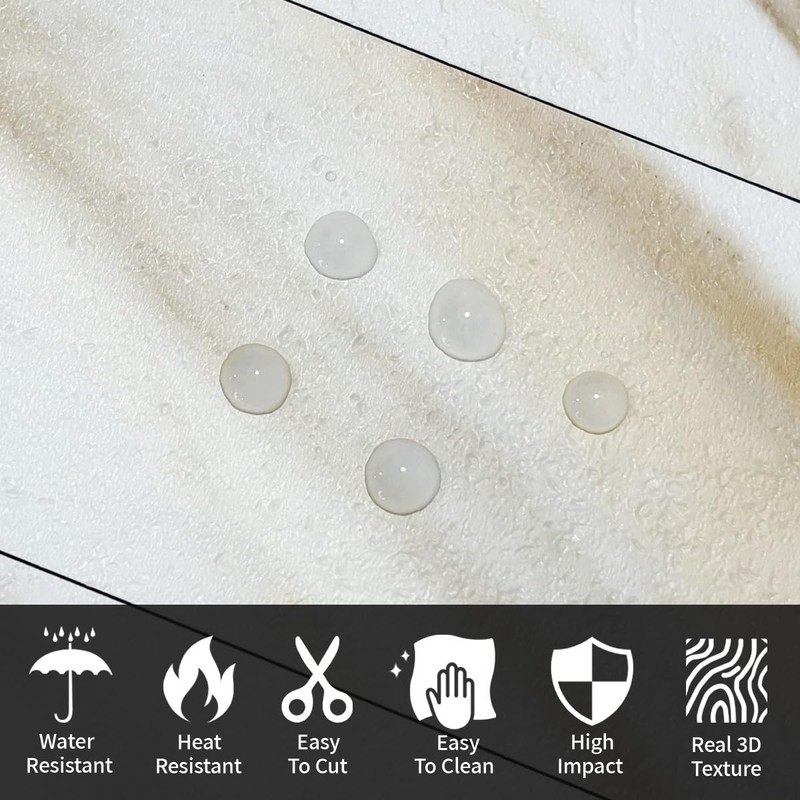 AULIGET 4-Piece Calacatta Gold Marble Look Peel and Stick Backsplash