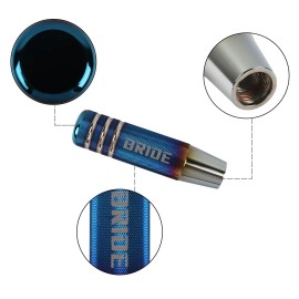 Unbranded Universal BRIDE Aluminum Burnt Blue Manual Gear Stick Shift Knob Shifter 13cm