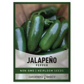 Gardeners Basics, Jalapeno Pepper Seeds for Planting Heirloom Non-GMO Jalapeno Peppers Plant Seeds for Home Garden Vegetables Makes a Great Gift for Gardeners