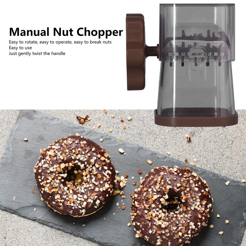 Effortless Nut Mill with Hand Crank Chops Almonds, Hazelnuts and