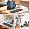 MEETION Bluetooth Foldable Keyboard with Touchpad and Number Pad, Black