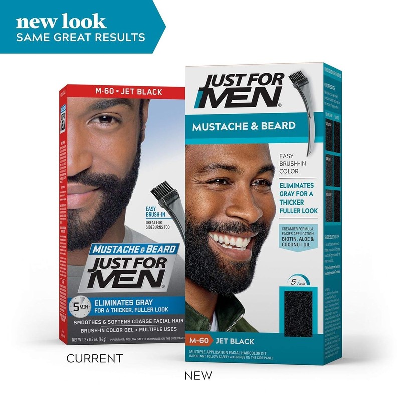 Just For Men Brush-in Color Gel for Mustache & Beard,