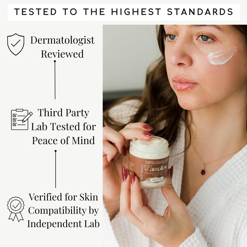 Amallow 100% Grass Fed Beef Tallow for Skin Care -