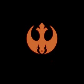 Star Star Inspired Movie Character Space Rebel Jedi Glow in The Dark Sticker Decal for Phone Tablet Laptop Car Truck Window | 3" Sticker | Orange
