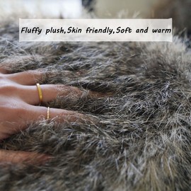 inchgrass Fur Throw Pillow Covers 20x20 Inch - Luxury Fluffy Sofa & Bed Pillow Covers Set of 2, Ultra Soft Decorative Cushion Covers for Living Room Gray Long Fur Couch Pillow Covers