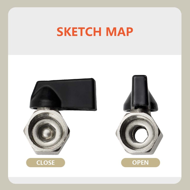 Bwintech 2 Pcs 1/4" BSP Female Nickel Plated Brass Mini