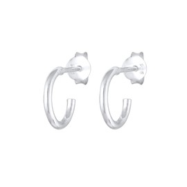 Elli Timeless Creole Earrings Basic Must-Have Trend 925 Sterling Silver, Precious Metal