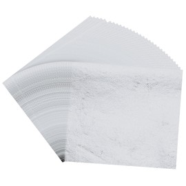 PATIKIL Gold Leaf Sheets for Art 8.5x9.5cm, 200 Pcs Gold Foil Sheet Metallic Leaf Papers for DIY Crafts Resin Furniture Nails Paintings Home Decoration, Silver