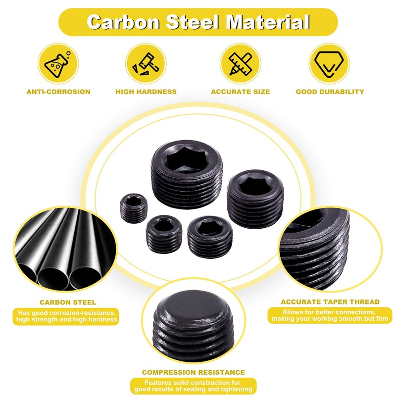 Mardatt 20 Pieces 1.9 cm NPT Plug Pipe Plug Fitting