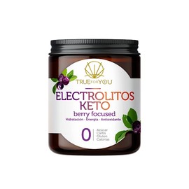 Electrolitos sin Azúcar, Hidratación en Polvo, Adicionado con Calcio, Zinc y Potasio. Keto, Paleo y Vegano, Sabor Frutos del Bosque.