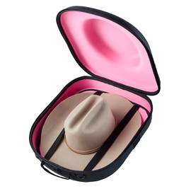 Ozueccr Cowboy Hat Travel Case – Crushproof Carrier for Cowboy, Panama & Tweed Hats with Carrying Handle, Shoulder and Luggage Strap, For Travel and At-Home Storage (Large)