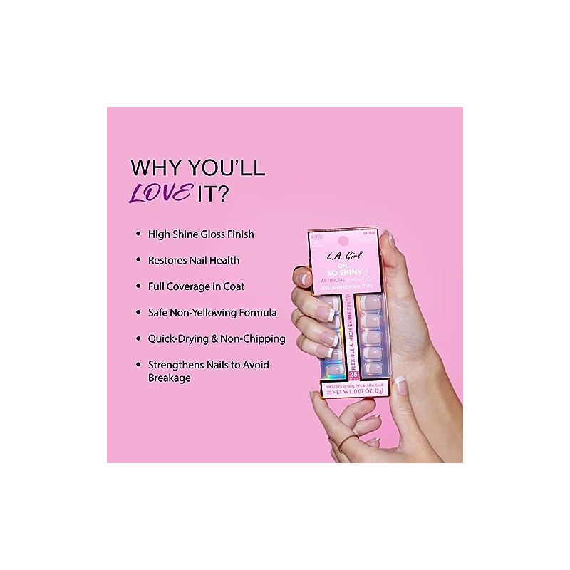 L.A. Girl Oh So Shiny Nail Tips, Modern French Tip