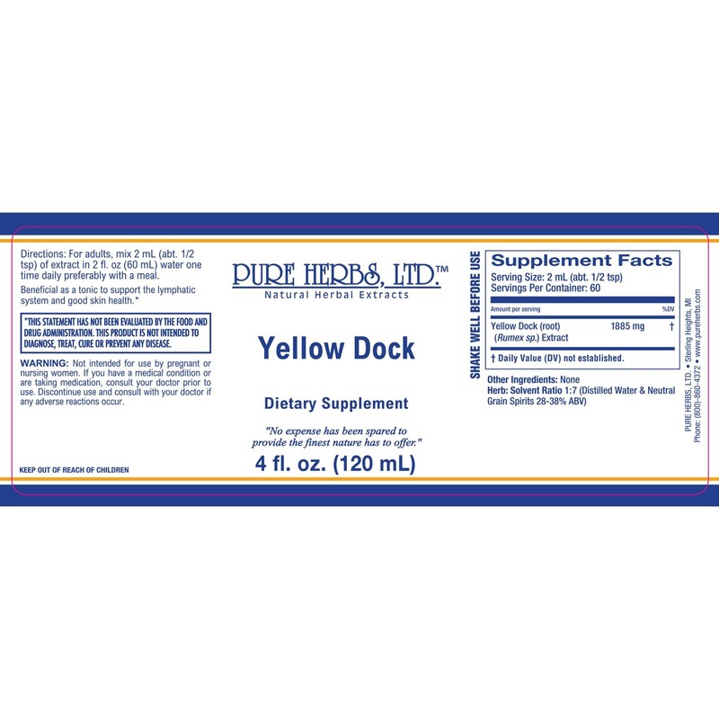 Pure Herbs: Yellow Dock - 4 oz.