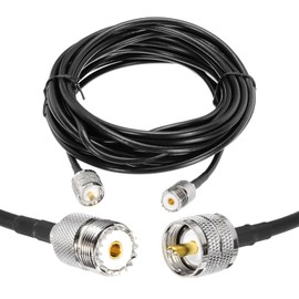 sourcing map 1PCS RG58 Coaxial Cable 25ft/7.6 M, UHF PL-259 Male to UHF SO 239 Female Coax Cable 50 Ohm Low Loss Cable for CB Radio, Ham Radio, Antenna Analyzer