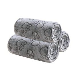 Dog Blanket Set of 3, Fluffy Dog Blanket for Dogs and Cats, Self-Heating Cat Blanket, Washable, Ideal for Sofas and Beds, 52 x 76 cm, Grey