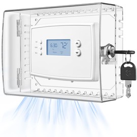 TRJ Thermostat Lock Box with Key, Large Thermostat Cover with Lock for Thermostat on Wall, AC Control Lock Box Cover with Key, Air Conditioner Lockbox Fits Thermostats 5" H x 6.3" W or Smaller