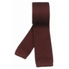 Men Rust Brown Woven Silk Knitted Ties Solid Color Classic