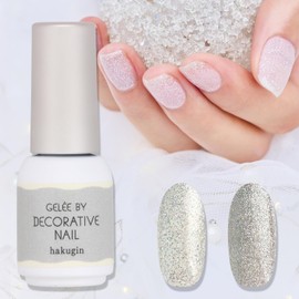 Shobido Jelly By Decorative Nails Color Gel < Hakugin Silver > 0.2 oz (5 g) 15 Colors HEMA Free Gel Nail Salon Grade Glossy Feel Puffy Feel