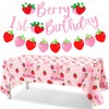Tegeme Berry First Birthday Decor Strawberry 1st Birthday Decorations for