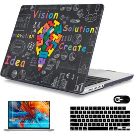 Mektron Case for M5 MacBook Pro 14 inch 2025 Model A3434 A3112 Fit 2024-2021 M4 A3112 A3401 A3185 M3 A2918 A2992 M2 A2779 M1 A2442 Pro/Max, Hard Shell Cover for MacBook Pro 14", Geometric Blackboard