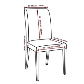 uxcell Dining Chair Covers, Stretch Bar Stool Slipcover Kitchen Chair Protector Spandex Pattern Chair Seat Cover for Home Decorative/Dining Room/Party/Wedding Champagne + Coffee