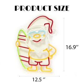 Christmas Santa Claus Neon Sign Lights Red White Led Night Light Acrylic Board USB Plug-in Anime Signs Decorations for Aesthetic Bar Wall Bedroom Decor for Kid Adult Christmas Gifts