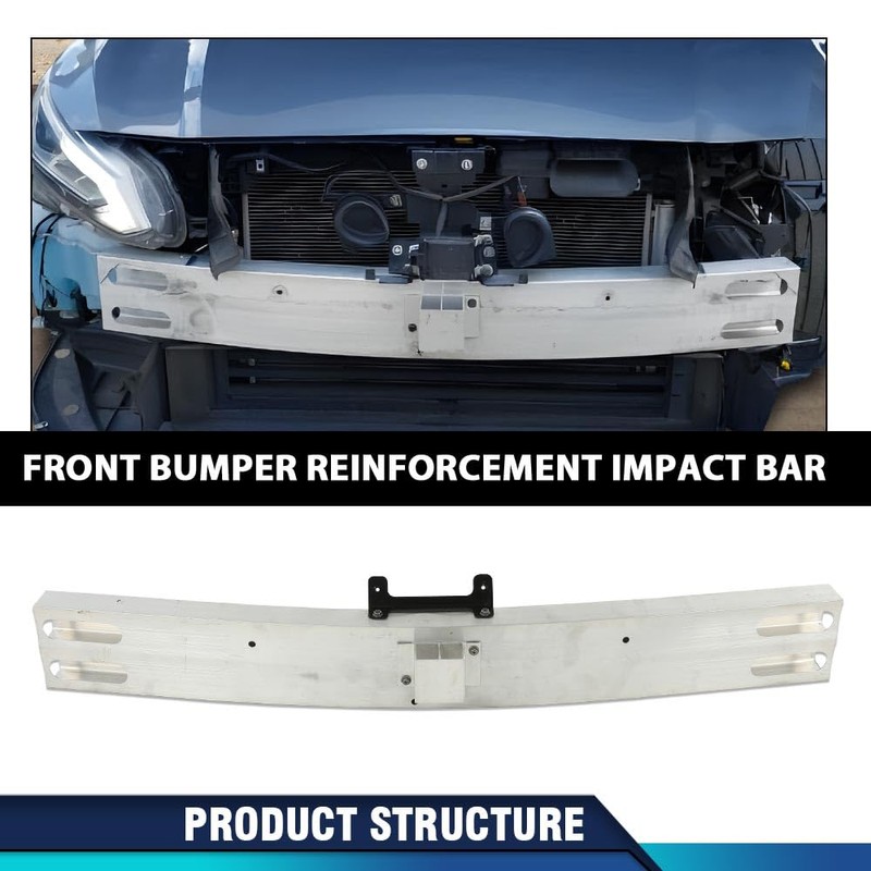 PIT66 Front Bumper Reinforcement Impact Bar Silver Compatible with Nissan