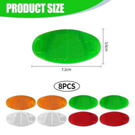 HINFHI 8 Pieces Of Oval Reflector, Bicycle Warning Reflector, And Children'S Bike Accessories, Suitable For Road Bicycles And Mountain Bikes.