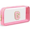 LOFOWN Initial Clear Makeup Bag Small Cosmetic Bag Travel Toiletry