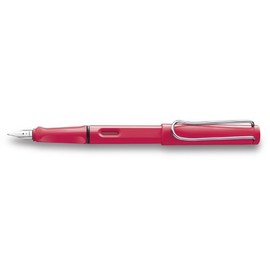 LAMY Safari Neon Coral Fountain Pen with Medium Nib & Storage Pouch