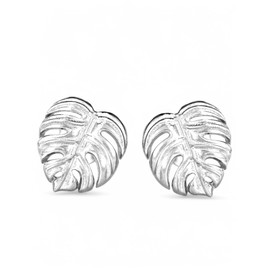 MadamLili 925 Sterling Silver Monstera Stud Earrings | Nature-Inspired Leaf Jewelry | Tropical & Handcrafted | Hypoallergenic & Nickel-Free | Perfect Gift for Nature Lovers