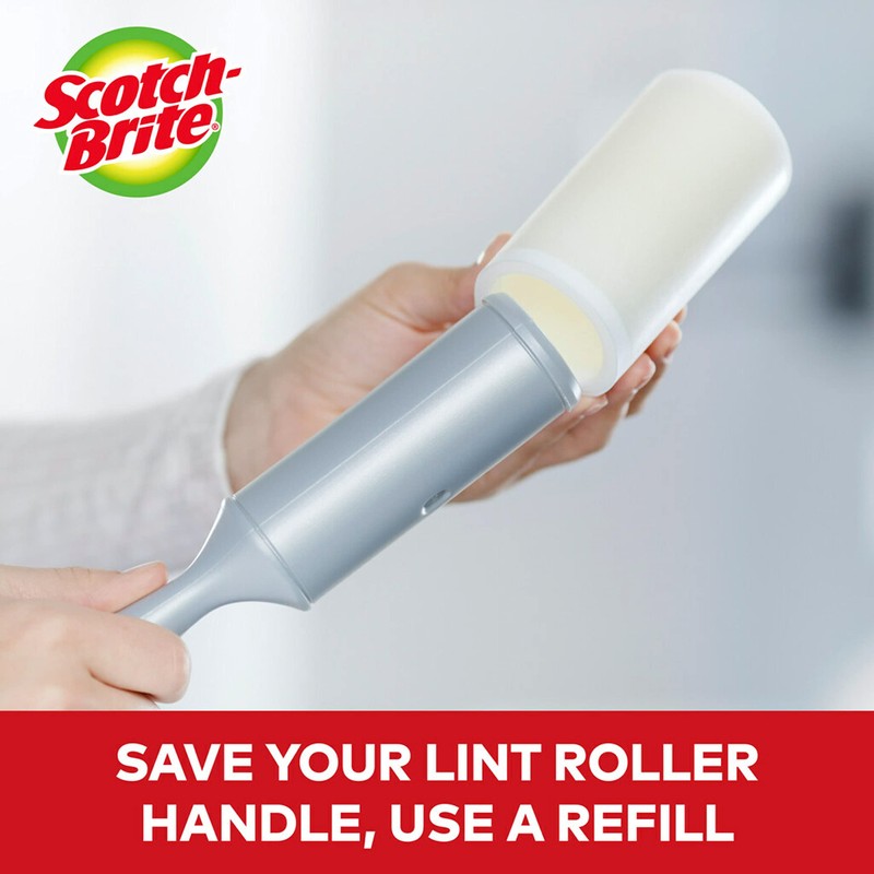 Scotch-Brite Lint Roller Refill, Works Great On Pet Hair, 60