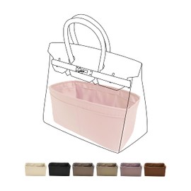 DGAZ Purse Organizer Satin thick,Silk,Luxury Handbag Tote in Bag Shapers, Women- Fits Birkin25/30/35/40 Bags (Pink, BK35)