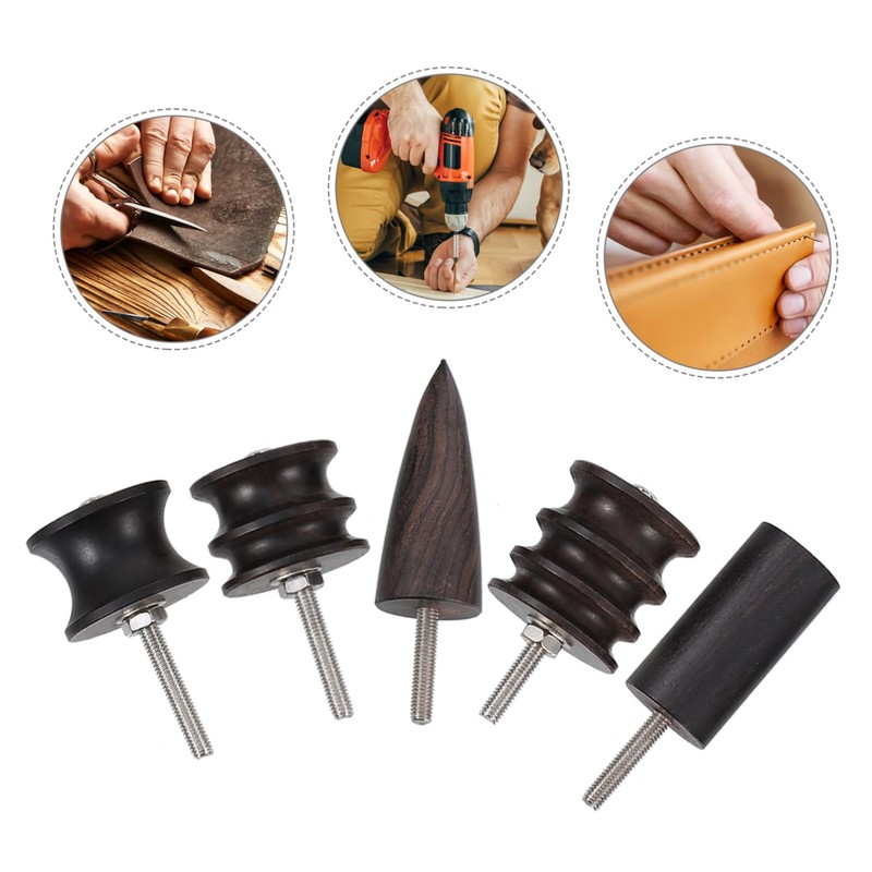 Operitacx 10pcs Leather Burnisher Tool Kit Ebony Polished Leather for