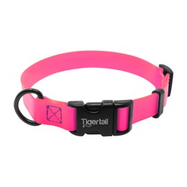 Tiger Tail Urban Nomad Dog Collar | Waterproof, Odor Proof, Durable, Anti-Mat & Lightweight | Premium Coated Nylon | for Large, Medium & Small Breed Pets | Pink, Large