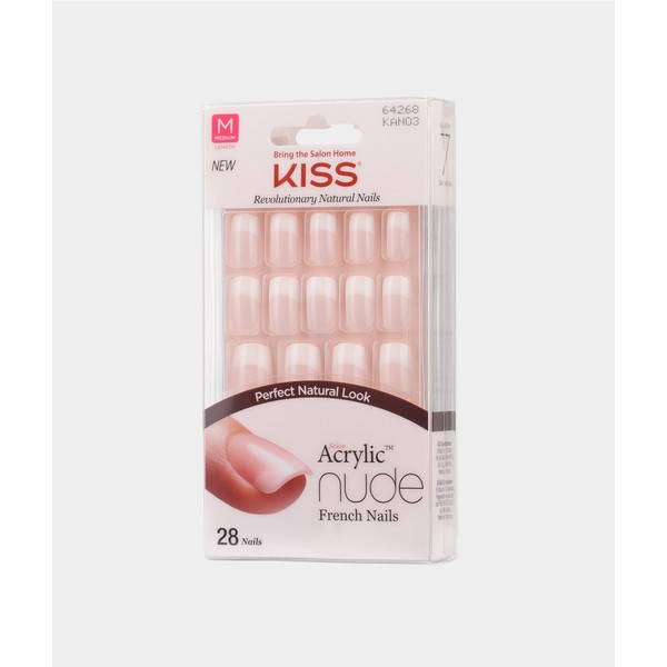 Kiss Salon Acrylic Nude French Nails 28 Count (Cashmere) (3 Pack)