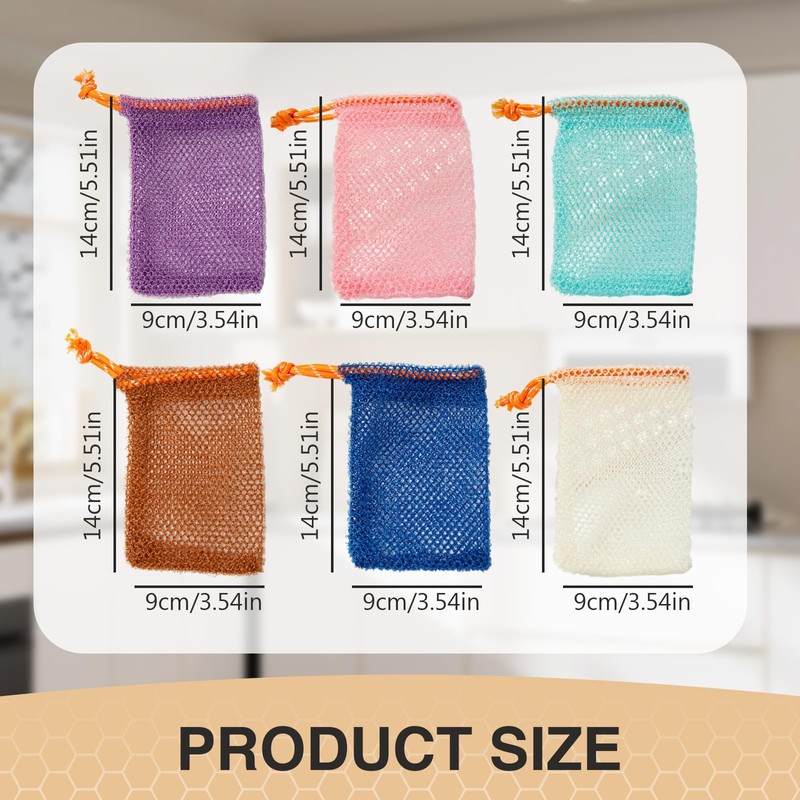 GUTERTOP Pack of 6 Soap Bags for Solid Soap with