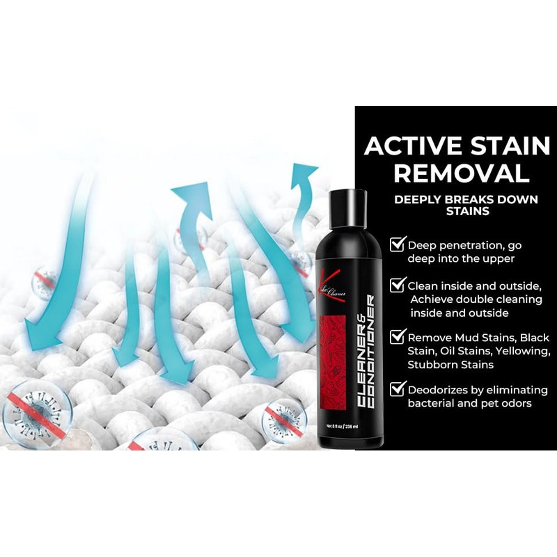 Kikx Cleaner 8oz Bottle Kit for Shoes, Fabrics, Accessories. All-natural.